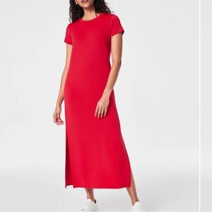 SPANX AirEssentials Maxi T-Shirt Dress Red Size Small